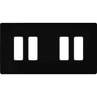 MODELEC - Façade "M" Noir Mat Double Horizontale 2 Boutons 2 Boutons magnétique