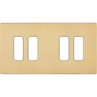 MODELEC - Façade "M" Laiton Verni Double Horizontale 2 Boutons 2 Boutons magnétique