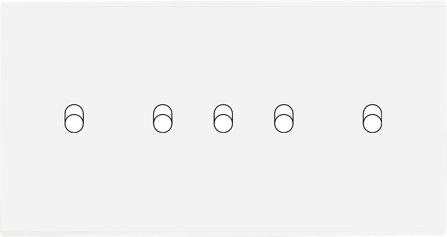 MODELEC - Façade Confidence Laiton Blanc Email Double Horizontale 5 Basculeurs