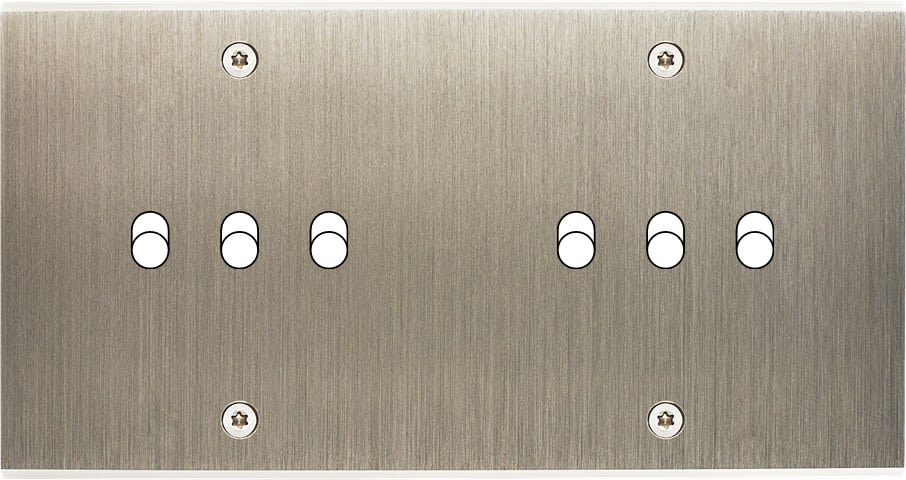 MODELEC - Façade Confidence Laiton Acier Brosse Double Horizontale B3 B3 à Vis