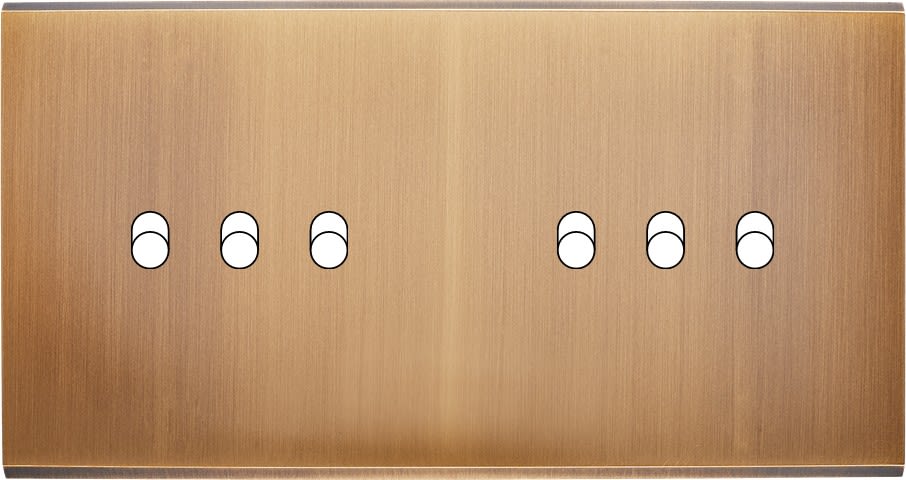 MODELEC - Façade Confidence Laiton Vieux Bronze Double Horizontale 6 Basculeurs