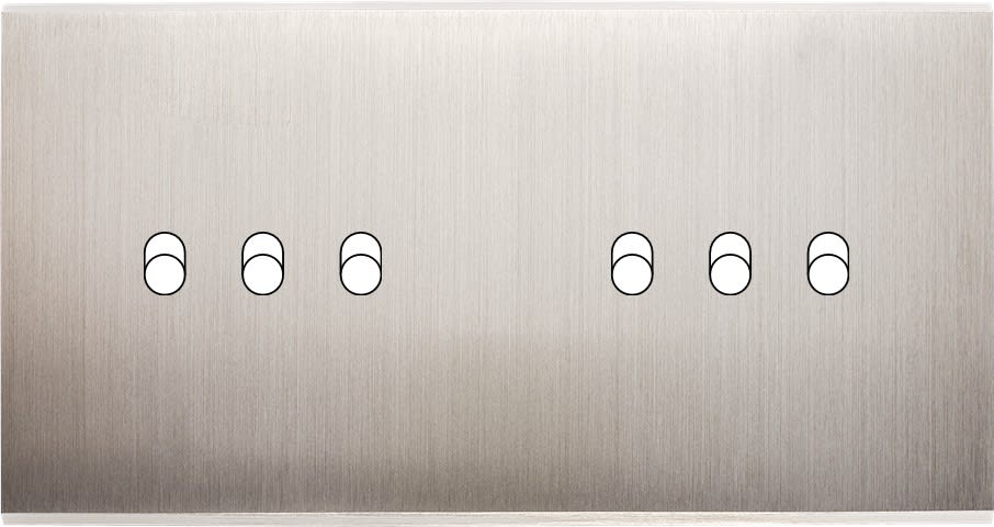 MODELEC - Façade Confidence Laiton Nickel Satine Double Horizontale 6 Basculeurs