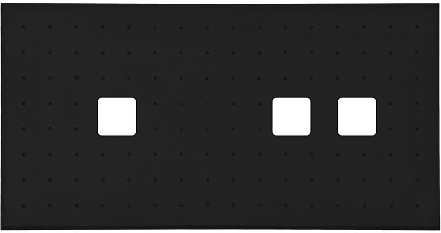 MODELEC - Façade Empreintes POINT Noir Double Horizontale 1 bouton 2 boutons M
