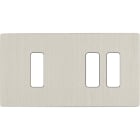 MODELEC - Façade "M" Nickel Brosse Double Horizontale 1 Bouton 2 Boutons magnétique