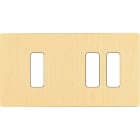 MODELEC - Façade "M" Laiton Brosse Double Horizontale 1 Bouton 2 Boutons magnétique