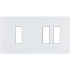 MODELEC - Façade "M" Blanc Mat Double Horizontale 1 Bouton 2 Boutons magnétique