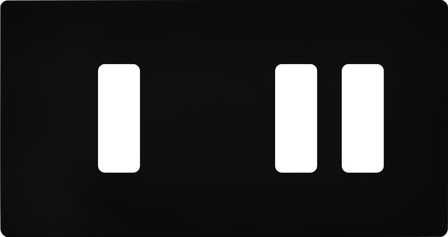 MODELEC - Façade "M" Noir Mat Double Horizontale 1 Bouton 2 Boutons magnétique