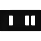 MODELEC - Façade "M" Noir Mat Double Horizontale 1 Bouton 2 Boutons magnétique