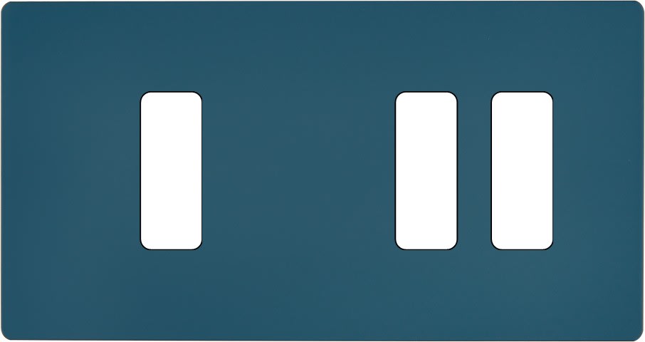 MODELEC - Façade "M" Gris Mat Double Horizontale 1 Bouton 2 Boutons magnétique