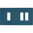 MODELEC - Façade "M" Gris Mat Double Horizontale 1 Bouton 2 Boutons magnétique