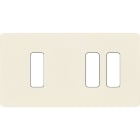 MODELEC - Façade "M" Aluminium Ivoire Double Horizontale 1 Bouton 2 Boutons magnétique