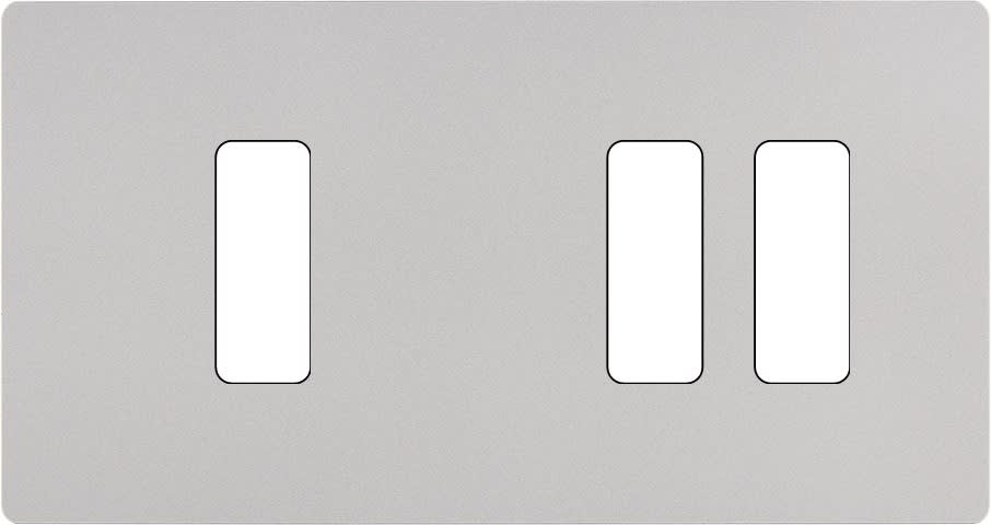 MODELEC - Façade "M" Nickel Sable Double Horizontale 1 Bouton 2 Boutons magnétique