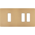 MODELEC - Façade "M" Laiton Sable Double Horizontale 1 Bouton 2 Boutons magnétique