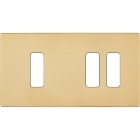 MODELEC - Façade "M" Laiton Miroir Double Horizontale 1 Bouton 2 Boutons magnétique