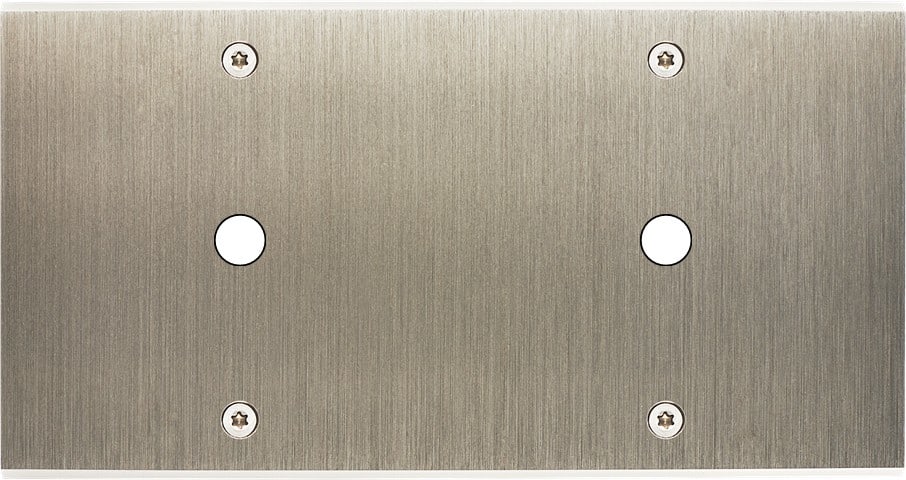 MODELEC - Façade Confidence Laiton Acier Brosse Double Horizontale P1 P1 à Vis