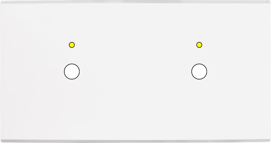 MODELEC - Façade Confidence Laiton Blanc Double Horizontale P1+Led P1+Led Magnetique