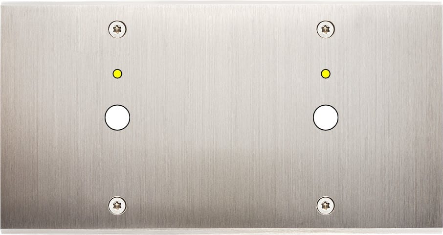 MODELEC - Façade Confidence Laiton Nickel Satine Double Horizontale P1+Led P1+Led à Vis