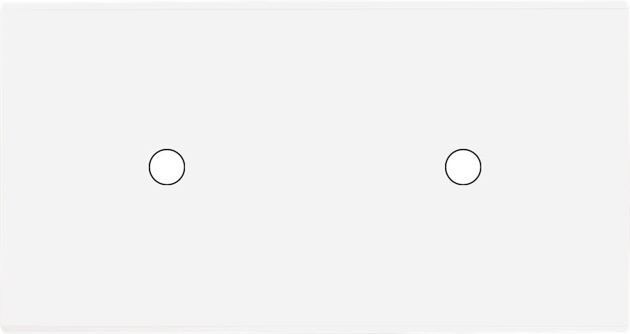 MODELEC - Façade Confidence Laiton Blanc Email Double Horizontale 2 Push