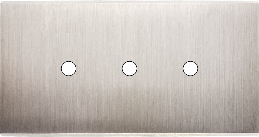 MODELEC - Façade Confidence Laiton Nickel Satine Double Horizontale 3 Push