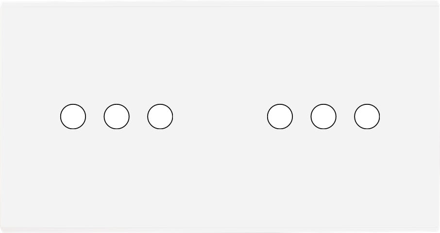 MODELEC - Façade Confidence Laiton Blanc Email Double Horizontale 6 Push