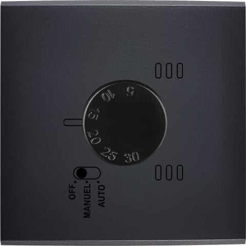 MODELEC - Façade Laiton Noir Simple Thermostat Magnetique