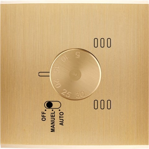 MODELEC - Façade Laiton Brosse Simple Thermostat Magnetique