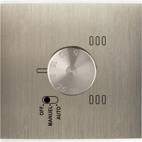 MODELEC - Façade Laiton Acier Brosse Simple Thermostat Magnetique