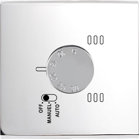 MODELEC - Façade Laiton Chrome Simple Thermostat Magnetique