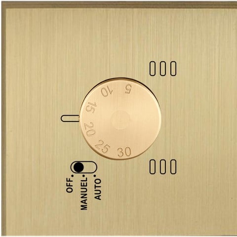 MODELEC - Façade Empreintes ANGLE Laiton Satiné Simple Thermostat, magnétique