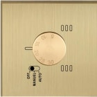 MODELEC - Façade Empreintes ANGLE Laiton Satiné Simple Thermostat, magnétique