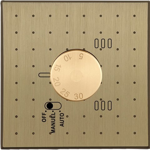 MODELEC - Façade Empreintes POINT Laiton Satiné Simple Thermostat, magnétique