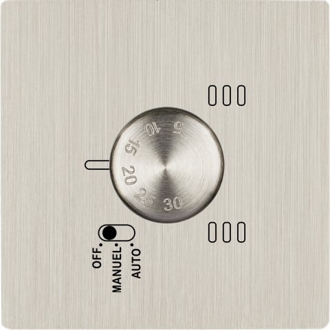 MODELEC - Façade Simple M en Laiton finition Nickel Brossé 1 thermostat magnétique