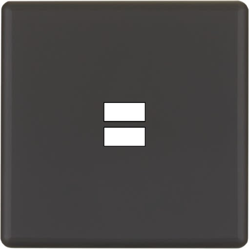 MODELEC - Façade Hitera Noir Simple 1 trou USB; Façade à clip.
