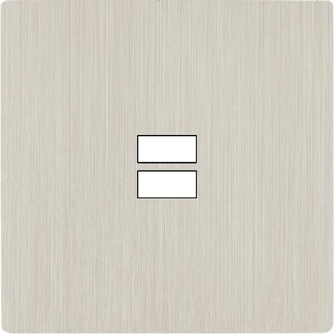 MODELEC - Façade "M" Nickel Brosse Simple 1 Chargeur USB magnétique