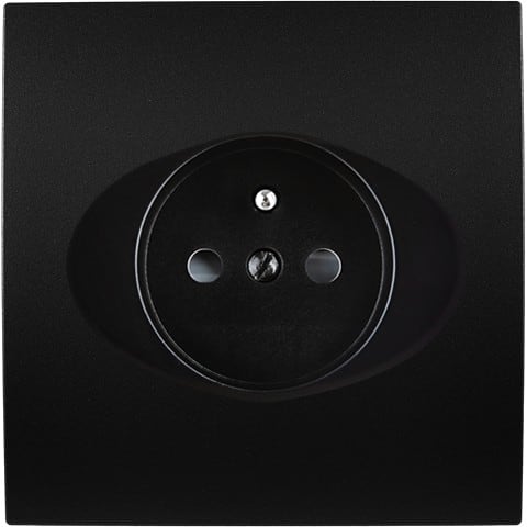MODELEC - Façade Karo Noir Soft Touch Simple PC 2P+T