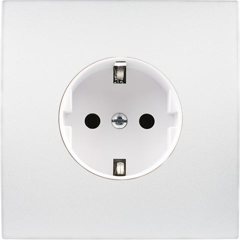 MODELEC - Façade Collection Karo Blanc Simple Prise Schuko; Façade à clip.