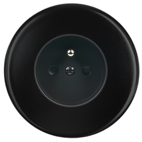 MODELEC - Façade Iris Noir Soft Touch Simple PC 2P+T