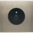 MODELEC - Façade Confidence Laiton Acier Simple prise de courant. Façade magnétique