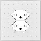 MODELEC - Façade Empreintes POINT Blanc Simple Double Prise Suisse, magnétique