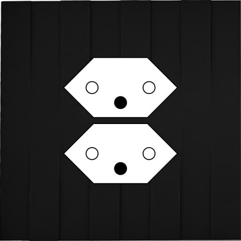 MODELEC - Façade Empreintes LIGNE Noir Simple Double Prise Suisse, magnétique