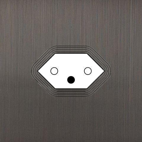 MODELEC - Façade Empreintes VOLUME Canon de Fusil Simple Prise de Courant Suisse, magnet