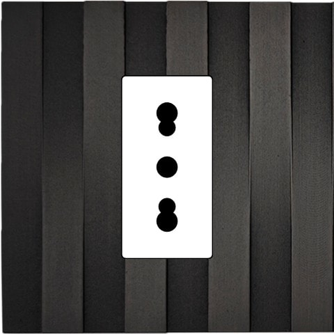 MODELEC - Façade Empreintes LIGNE Canon de Fusil Simple Prise de Courant italienne, magnet