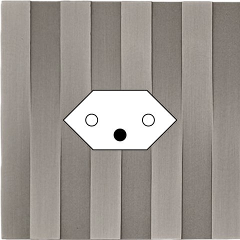 MODELEC - Façade Empreintes LIGNE Nickel Satiné Simple Prise de Courant Suisse, magnétique