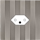 MODELEC - Façade Empreintes LIGNE Nickel Satiné Simple Prise de Courant Suisse, magnétique