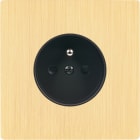 MODELEC - Façade "M" Laiton Brosse Simple 1 Prise magnétique