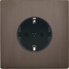 MODELEC - Façade "M" Laiton Canon De Fusil Simple 1 Prise Schuko Sans Vis