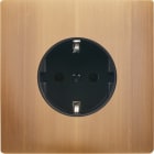 MODELEC - Façade "M" Laiton Vieux Bronze Simple 1 Prise Schuko Sans Vis