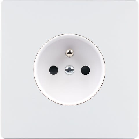MODELEC - Façade "M" Blanc Mat Simple 1 Prise magnétique