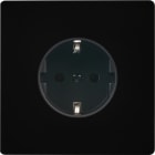 MODELEC - Façade "M" Noir Mat Simple 1 Prise Schuko magnétique