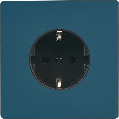 MODELEC - Façade "M" Gris Mat Simple 1 Prise Schuko magnétique